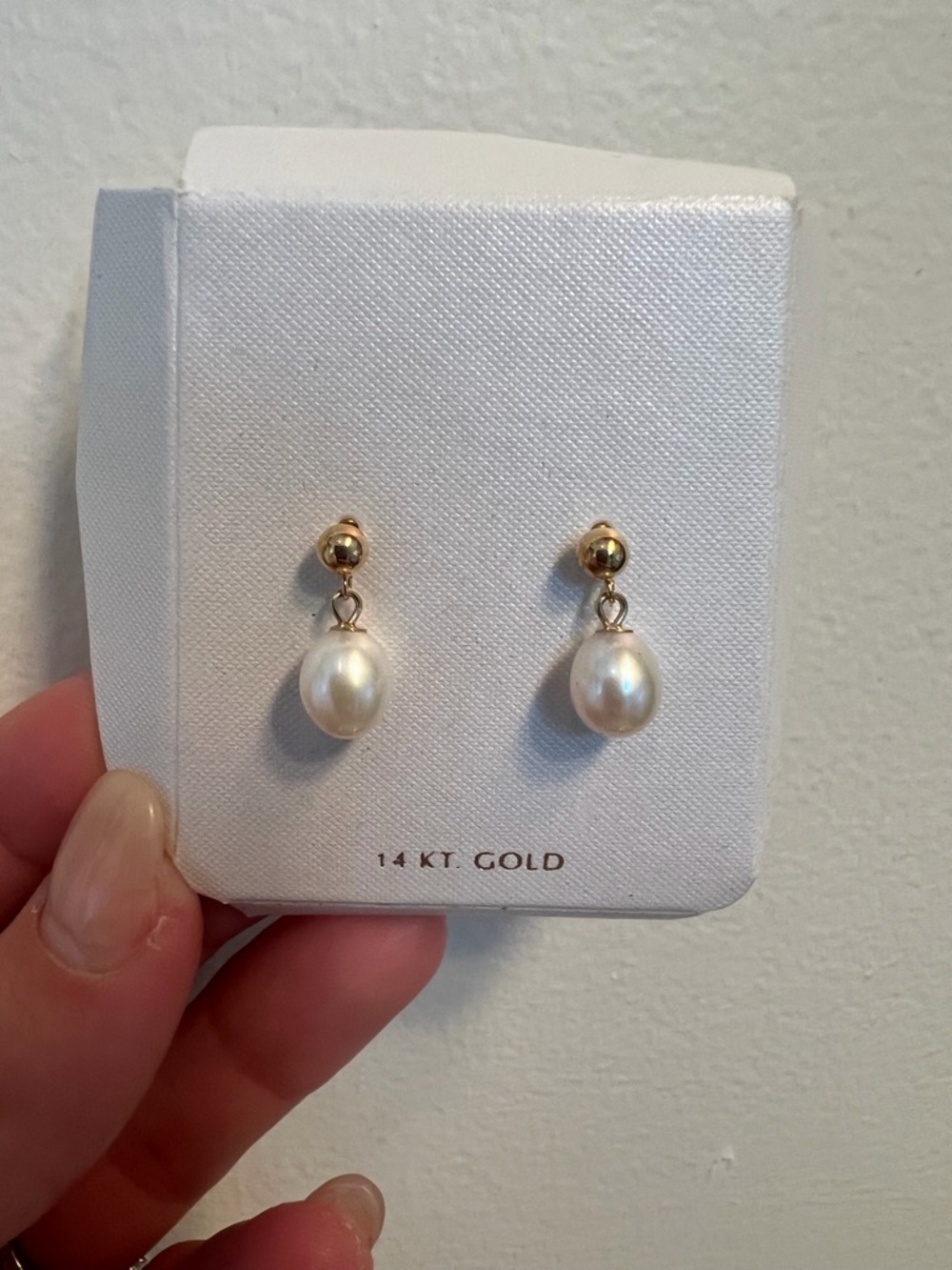 Nordstrom Gold Pearl Drop Earrings - Cream Pearls - Picture 3 of 3